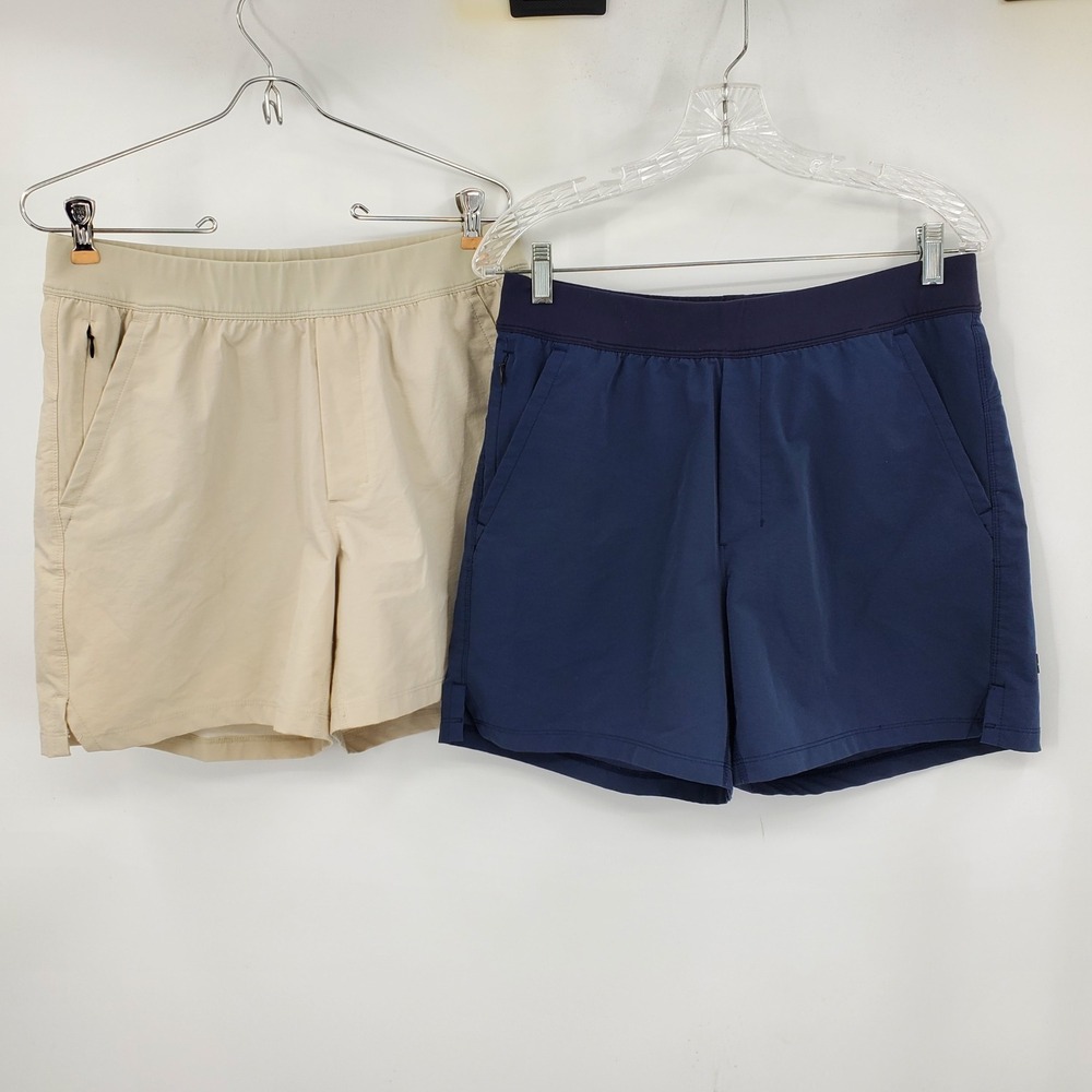 Public Rec All Day Every Day Shorts Bundle Mens 32 Navy‎ Blue Khaki Beige 2 Pack